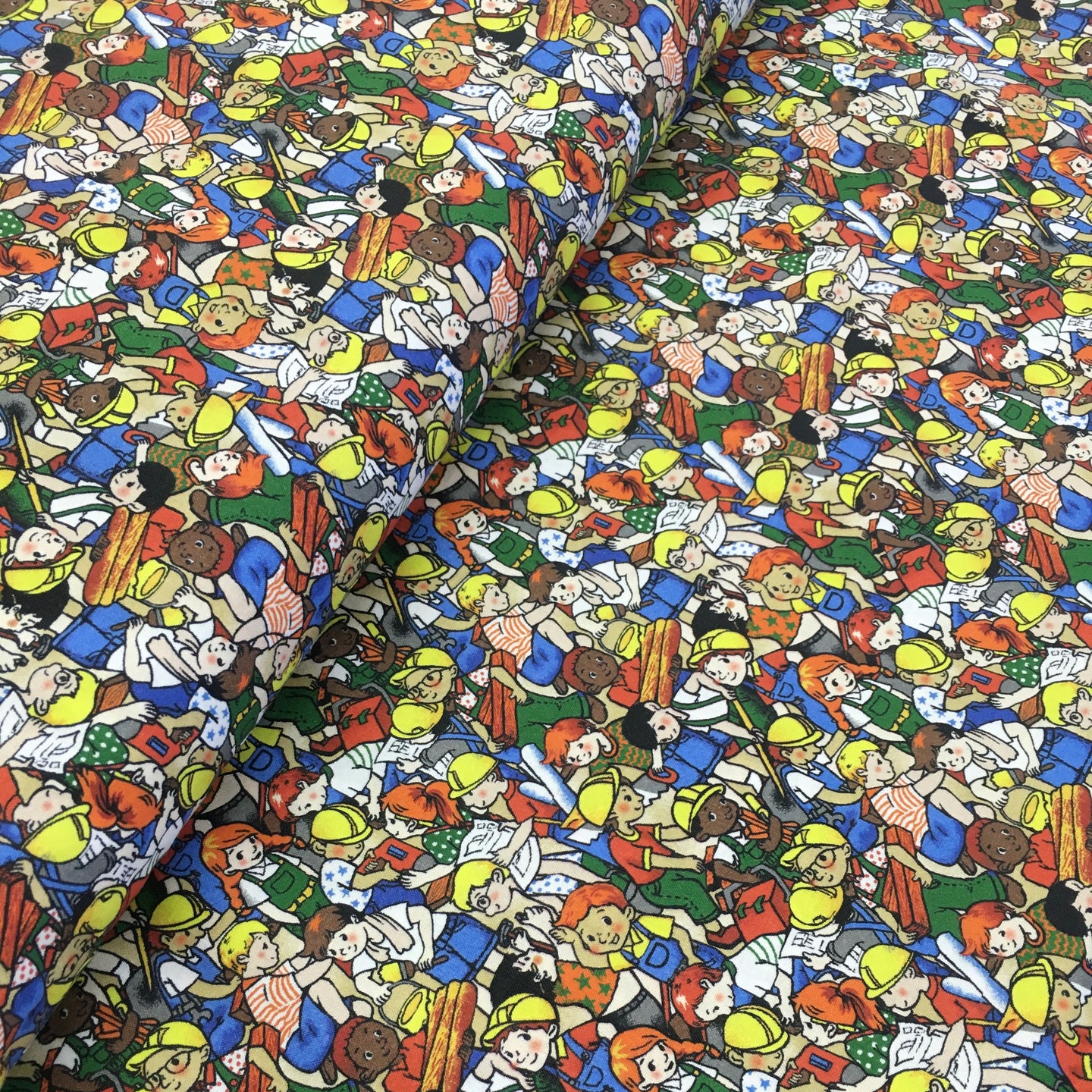 Building 101, Workers Multi by Fabri-Quilt Inc, sold by the half-yard
