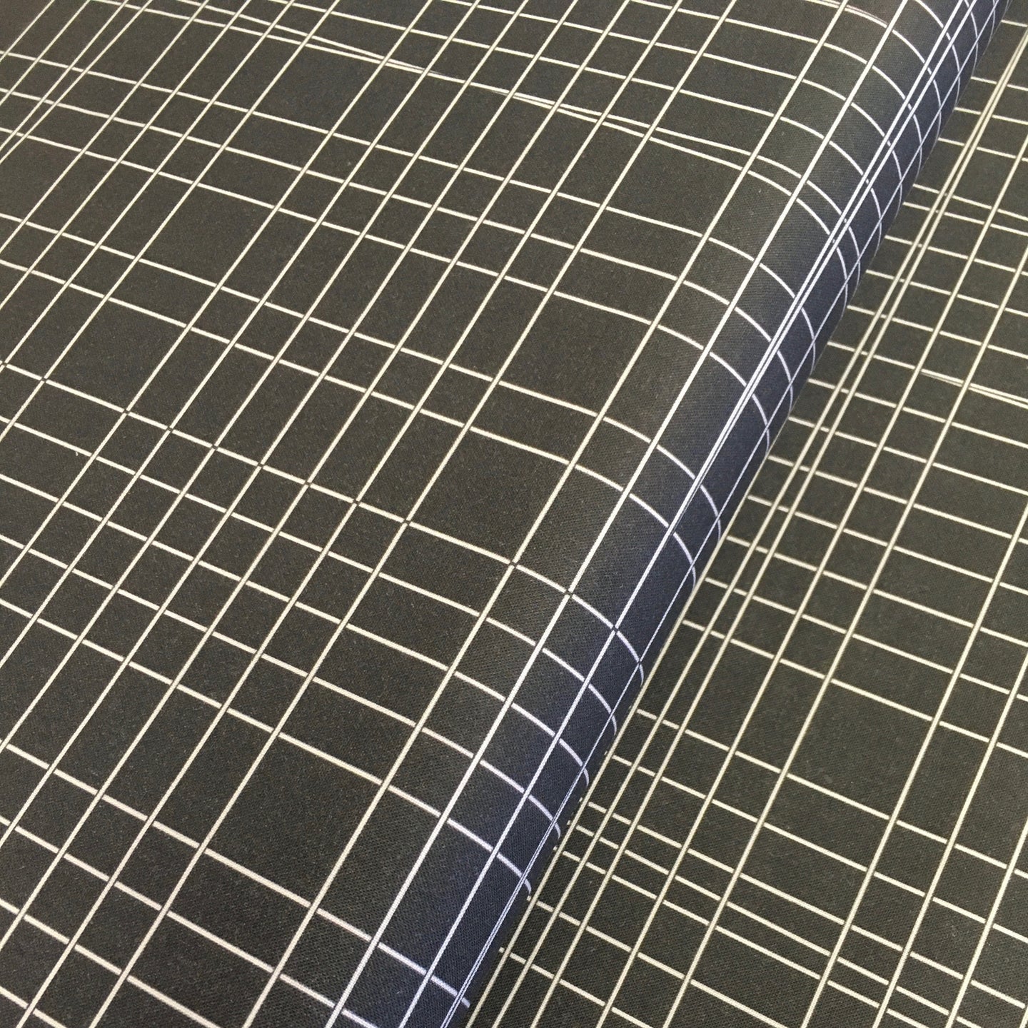 Road Trip Grid on Black for Paintbrush Studio, sold by the half-yard