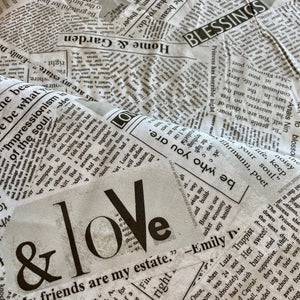 Blessings Newsprint by Carrie Bloomston for Windham Fabrics, 108" wide, sold by half-yard