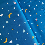 Galactic/ Glow-in-the-dark by Michael Miller Fabrics, sold by the half-yard