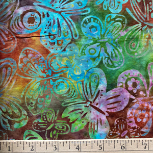 Butterfly Batik on Multi, Batik by Michael Miller, sold by the half-yard