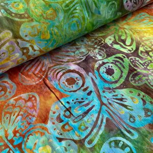 Butterfly Batik on Multi, Batik by Michael Miller, sold by the half-yard