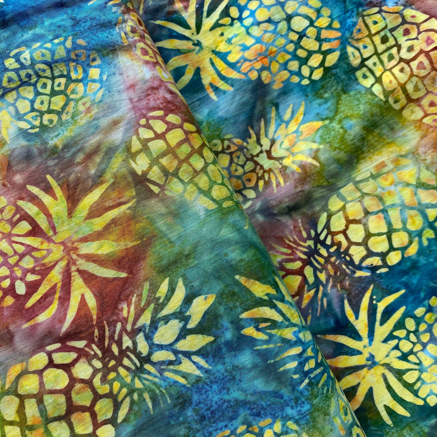 Pineapple Batik on Multi, Batik by Michael Miller, sold by the half-yard