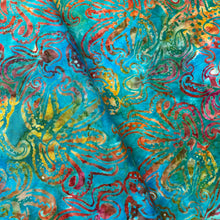 Load image into Gallery viewer, Octopus on Multi, Batik by Michael Miller, sold by the half-yard
