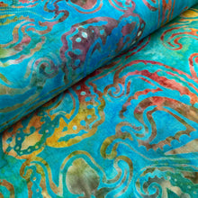 Load image into Gallery viewer, Octopus on Multi, Batik by Michael Miller, sold by the half-yard
