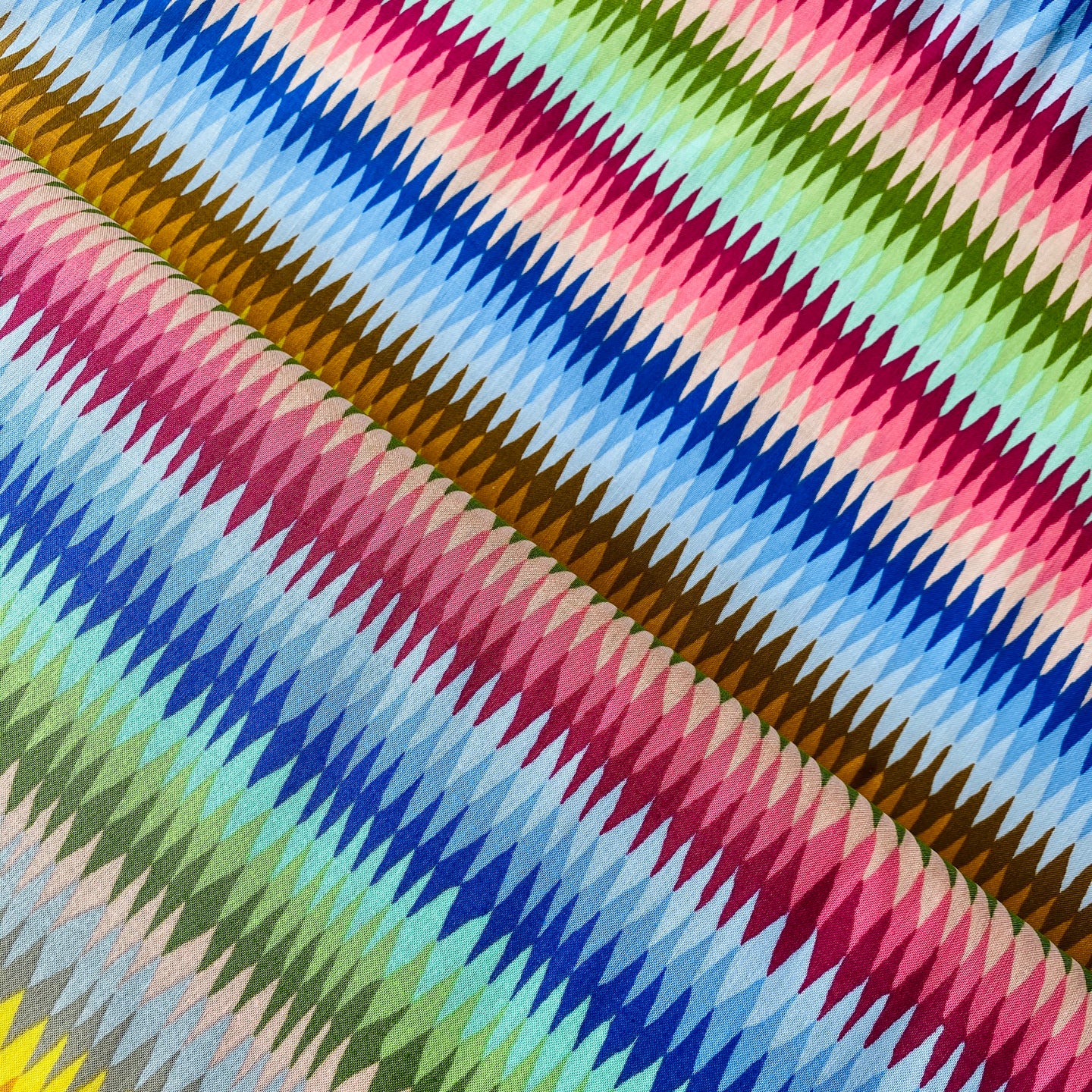 Diamond Stripe in Multi by Kaffe Fassett for Free Spirit Fabrics, sold by the half-yard