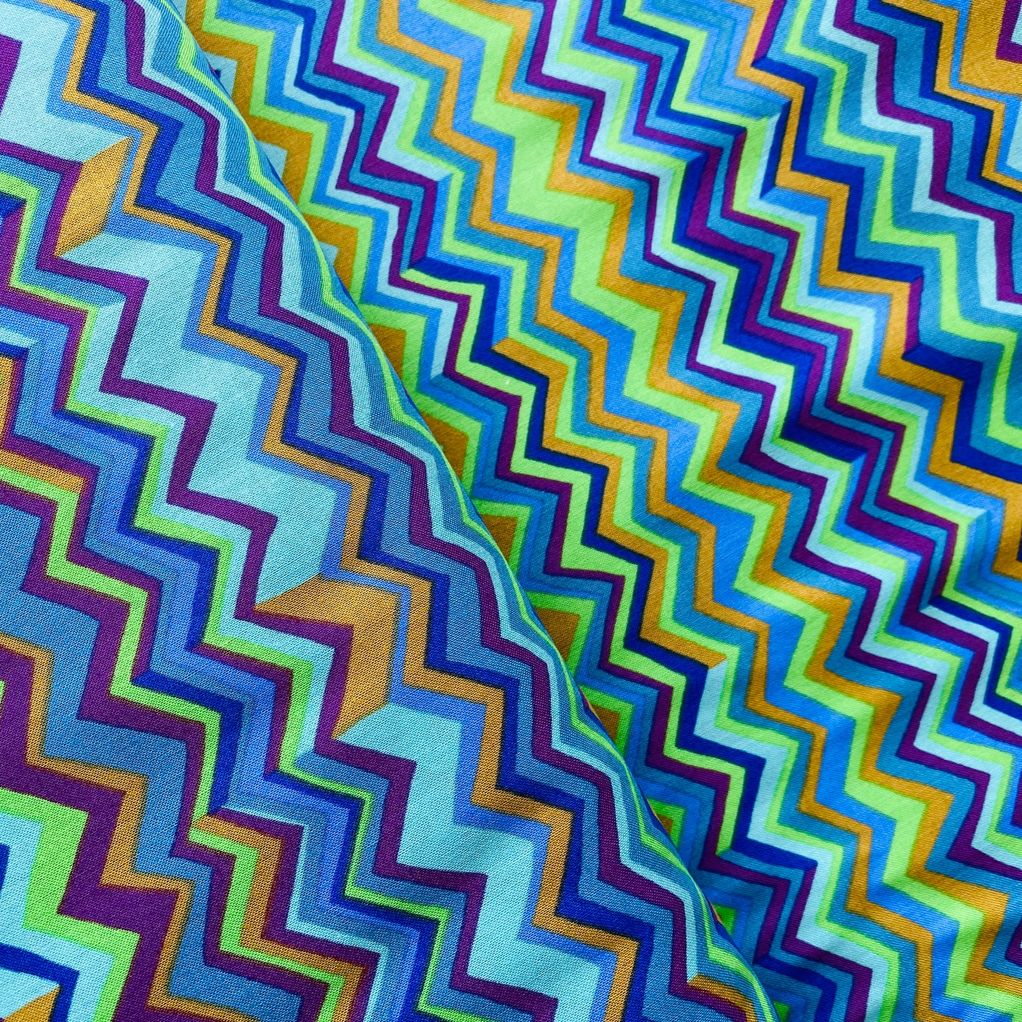 Zig Zag in Moody by Kaffe Fassett for Free Spirit Fabrics, sold by the half-yard
