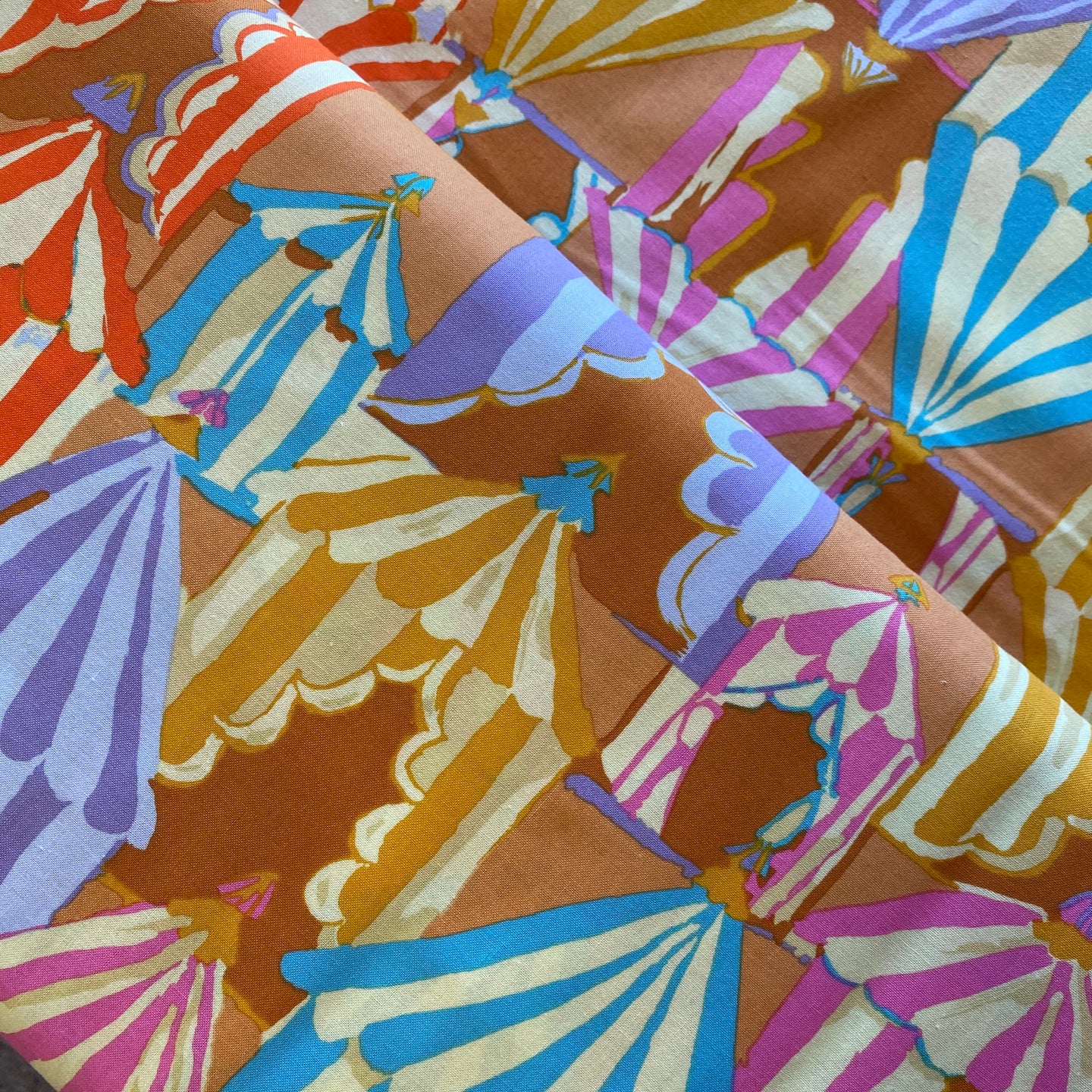 Glamping in Yellow by Kaffe Fassett for Free Spirit Fabrics, sold by the half-yard