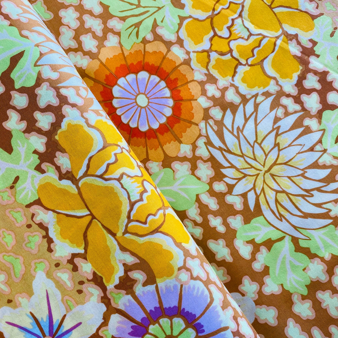 Dream in Yellow by Kaffe Fassett Collective for Free Spirit Fabrics, sold by the half-yard