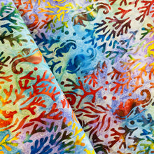 Load image into Gallery viewer, Seahorse Batik on Multi, Batik by Robert Kaufman, sold by the half-yard
