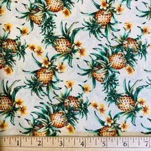 Load image into Gallery viewer, Pineapples and Flowers on Cream by Trans-Pacific Textiles, LTD, sold by the half-yard
