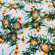 Load image into Gallery viewer, Pineapples and Flowers on Cream by Trans-Pacific Textiles, LTD, sold by the half-yard
