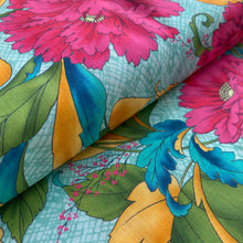 Load image into Gallery viewer, Dianthus Floral Turquoise for Paintbrush Studio, sold by the half-yard
