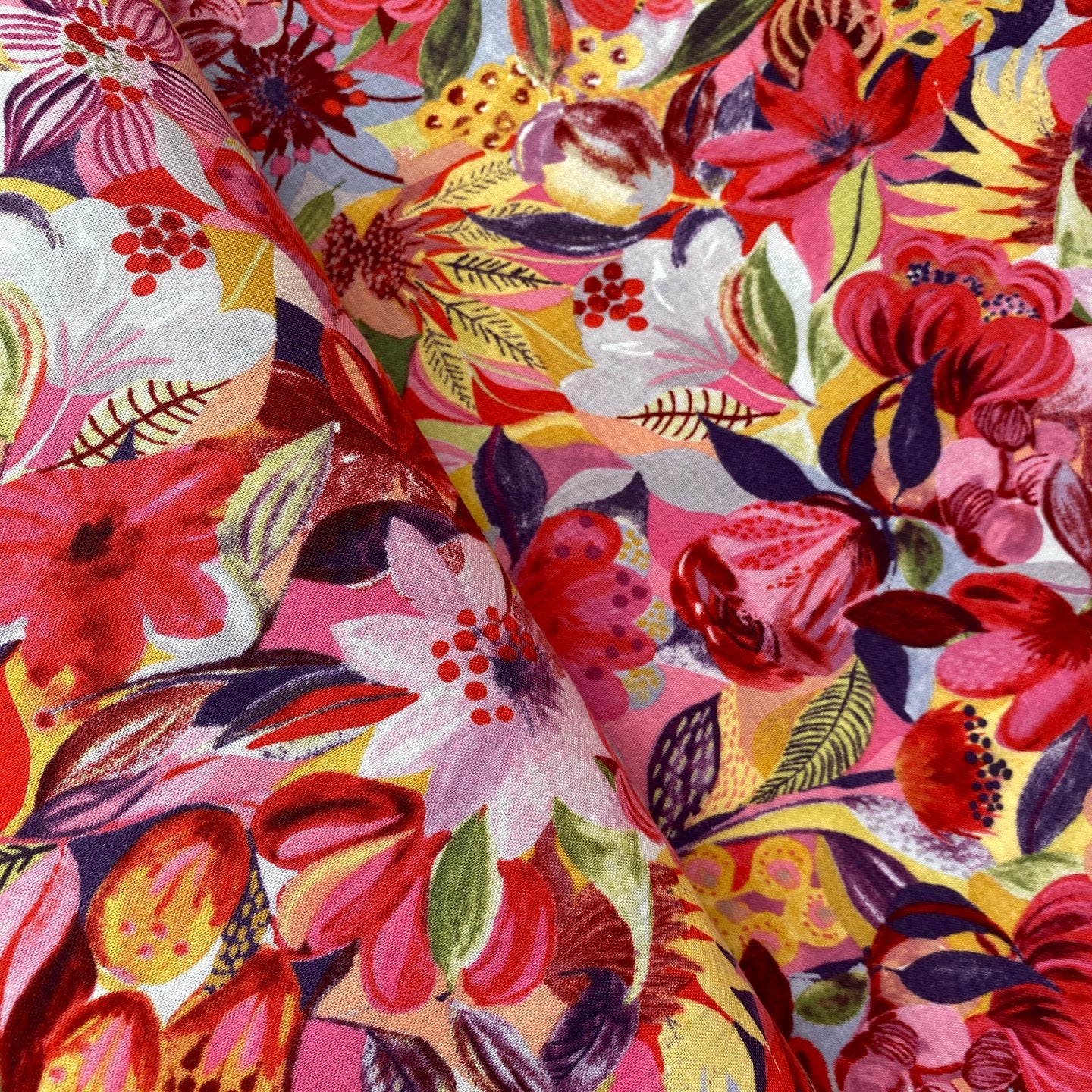 Blooms in Pink, Garden Dreams by Shannon Newlin for Freespirit Fabrics, sold by the half-yard