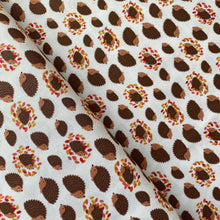 Load image into Gallery viewer, Hedgehogs &amp; Leaves on Cream by Lewis &amp; Irene, sold by the half-yard

