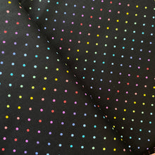 Load image into Gallery viewer, Rainbow Sprinkles on Black by Andover, sold by the half-yard
