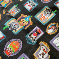 Canine Court on Black by Michael Miller Fabrics, sold by the half-yard