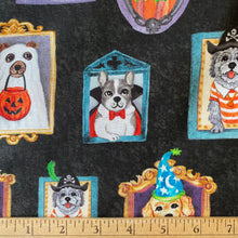 Load image into Gallery viewer, Canine Court on Black by Michael Miller Fabrics, sold by the half-yard
