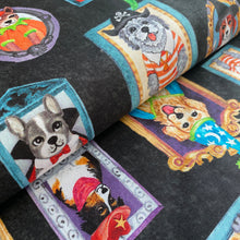 Load image into Gallery viewer, Canine Court on Black by Michael Miller Fabrics, sold by the half-yard
