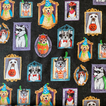 Load image into Gallery viewer, Canine Court on Black by Michael Miller Fabrics, sold by the half-yard

