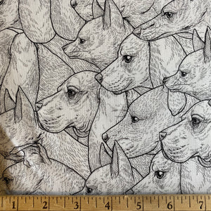 Dog Silhouettes, by Timeless Treasures, sold by the half-yard