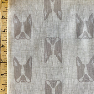 Cats & Dogs in Faded Taupe by Sarah Golden for Andover, sold by the half-yard