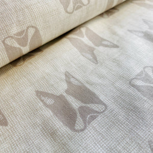 Cats & Dogs in Faded Taupe by Sarah Golden for Andover, sold by the half-yard