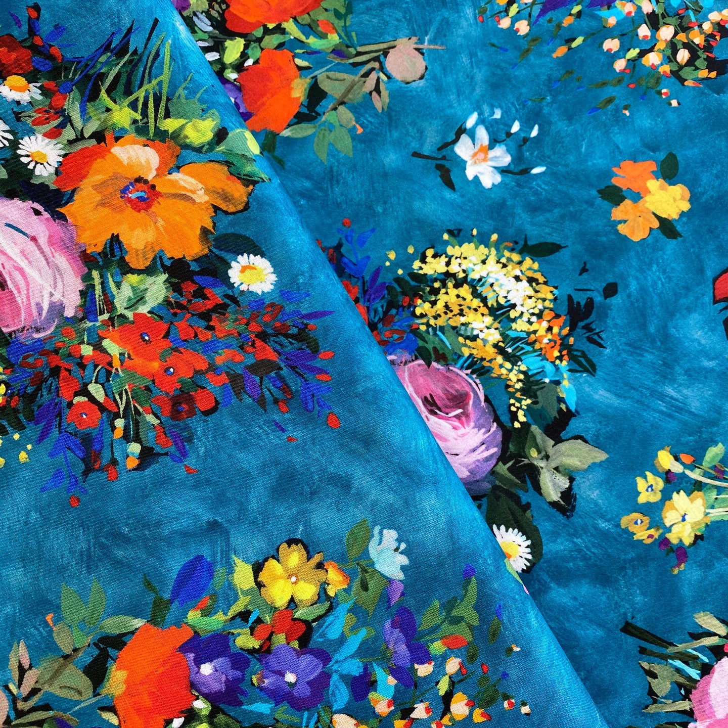 Fresh Cut on Teal by Michael Miller Fabrics, sold by the half-yard