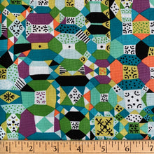Load image into Gallery viewer, Groove in Aqua, Endless Summer by Monika Forsberg for Freespirit Fabrics, sold by the half-yard
