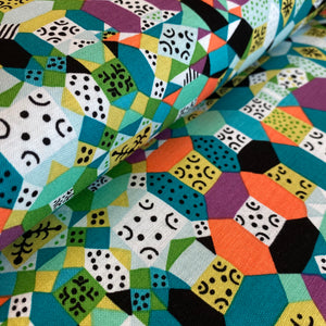 Groove in Aqua, Endless Summer by Monika Forsberg for Freespirit Fabrics, sold by the half-yard
