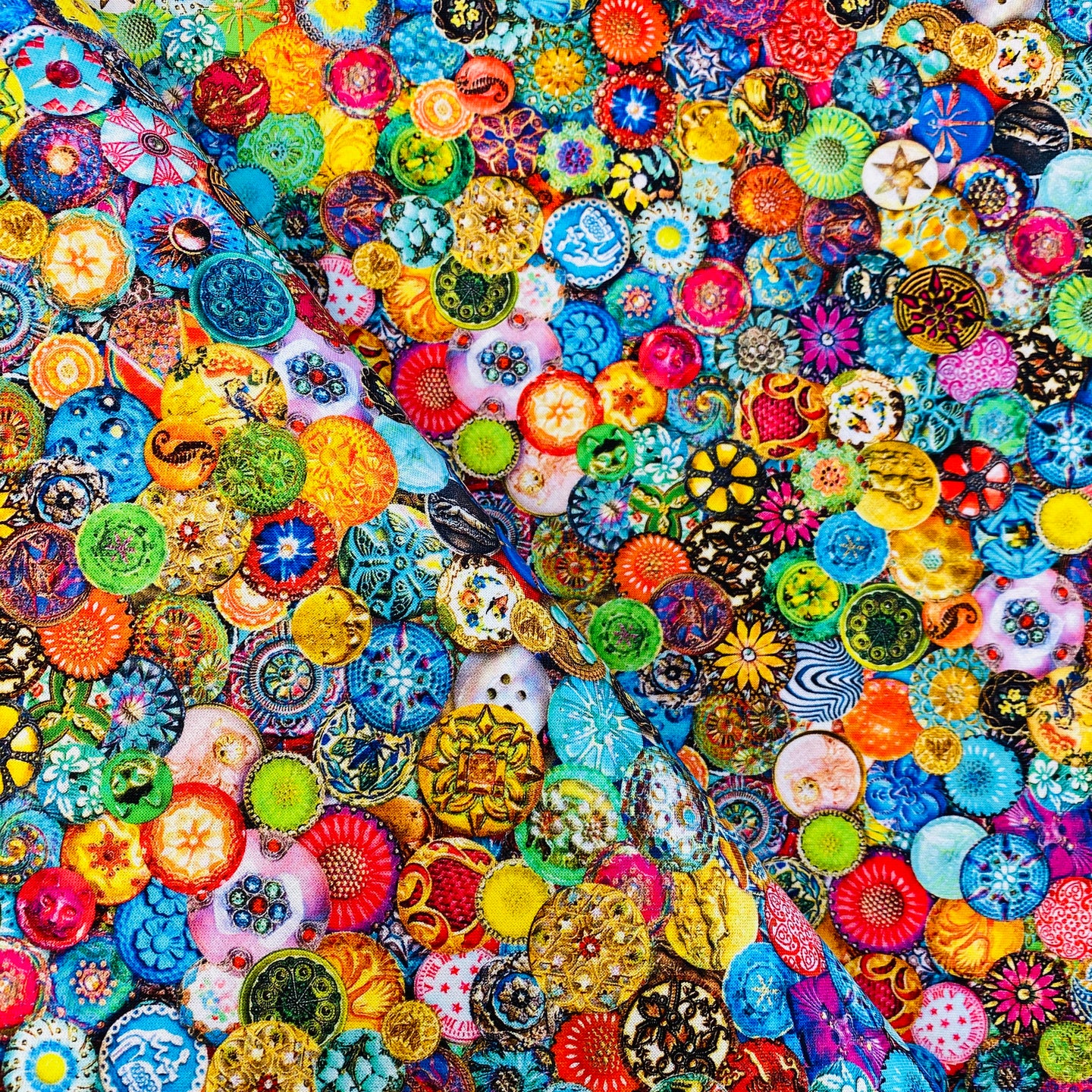 Sewing Emporium, Buttons by Robert Kaufman, sold by the half-yard