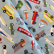 Things That Go in Aqua, for Clothworks, sold by the half-yard