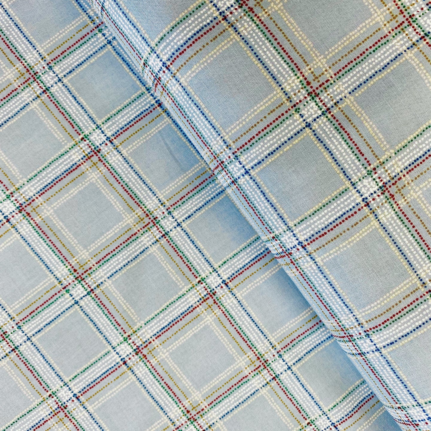 Spotted Tartan, Mushroom Fan Club by Michael Miller Fabrics, sold by the half-yard