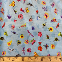 Load image into Gallery viewer, Flower Talk in Blue for Clothworks, sold by the half-yard
