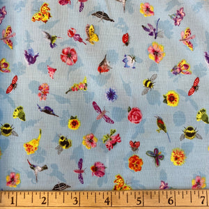 Flower Talk in Blue for Clothworks, sold by the half-yard