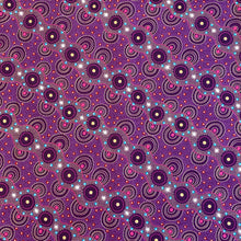 Load image into Gallery viewer, Bush Dreamings of Utopia in Purple, by tanya Price for M&amp;S Textiles, sold by the half-yard
