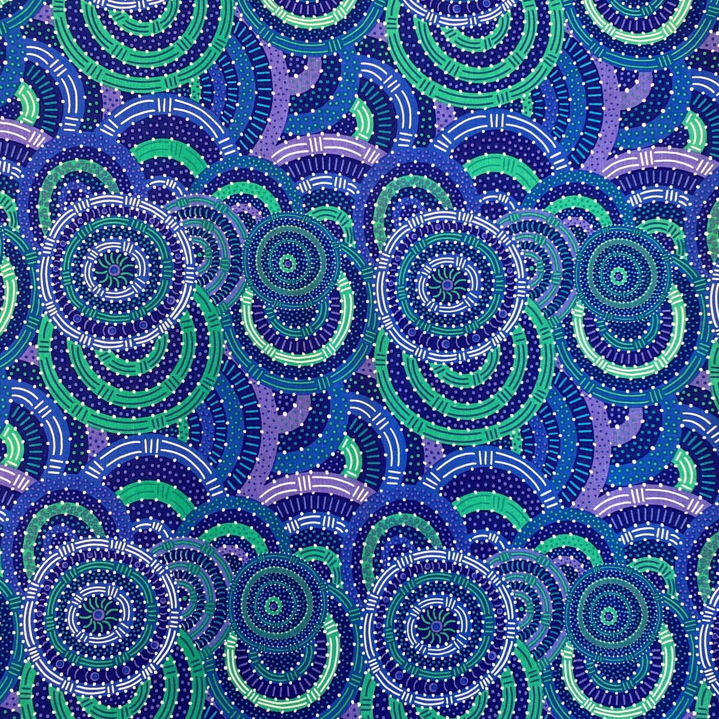 Women's Body Dreaming in Blue, by Cindy Wallace for M&S Textiles, sold by the half-yard