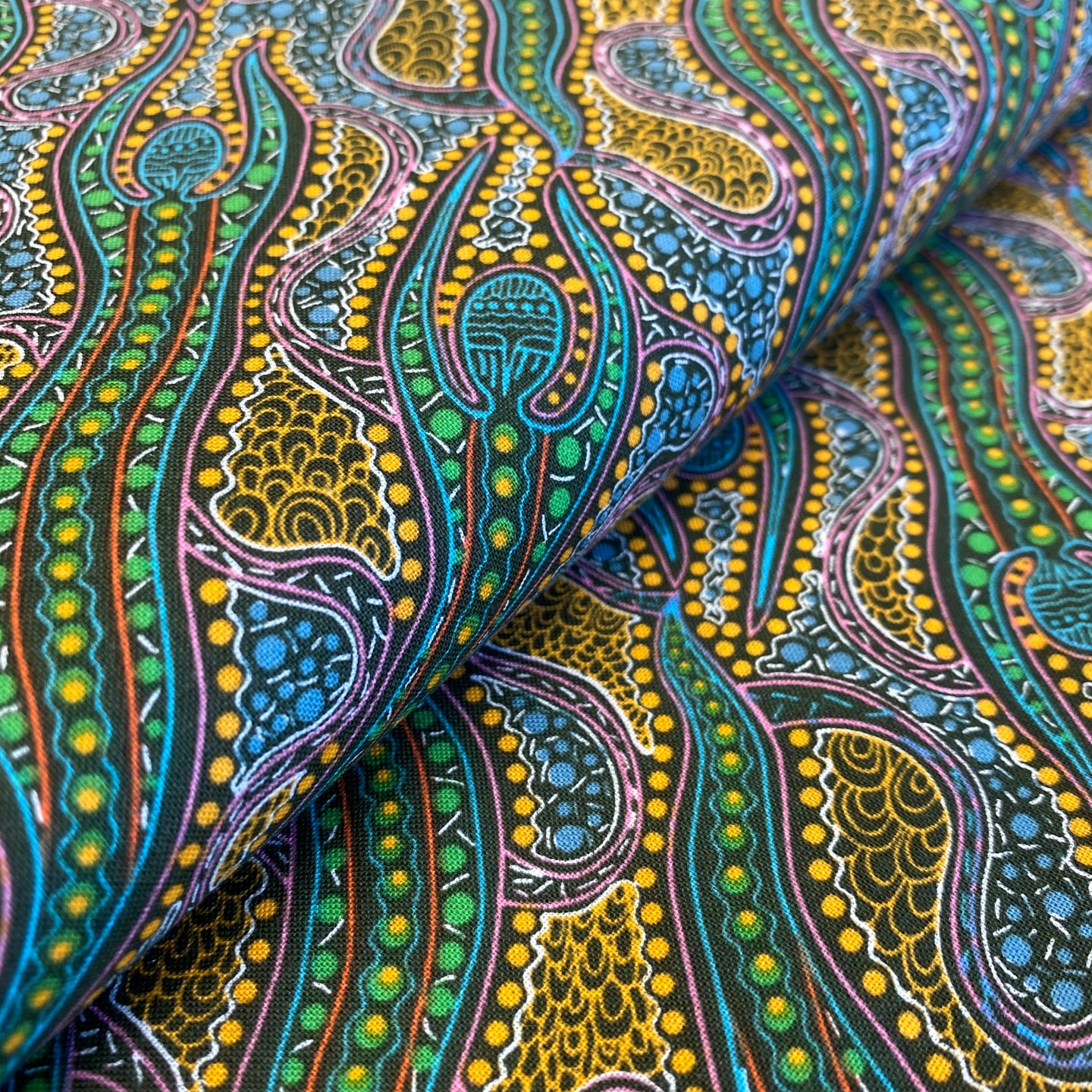 Spirit Dreaming, by Anette Doolan for M&S Textiles, sold by the half-yard