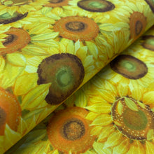 Load image into Gallery viewer, Sunflowers, Sunny Fields for Clothworks, sold by the half-yard
