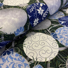 Load image into Gallery viewer, Blue Holiday Globe Ornaments for Paintbrush Studio, sold by the half-yard
