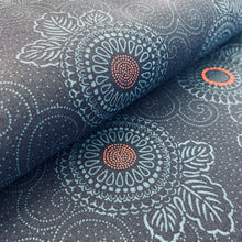 Load image into Gallery viewer, Modern Floral Indigo, Japanese Fabric, sold by the half-yard
