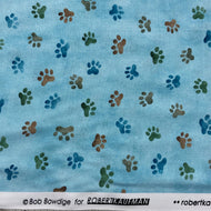 Paw Prints, Whiskers & Tails on Light Blue by Robert Kaufman, sold by the half-yard