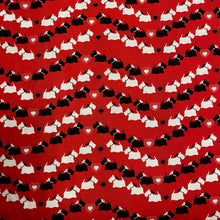 Load image into Gallery viewer, Scottie Chevron Red (Dotty for Scottie) by Kanvas Studio, sold by the half-yard
