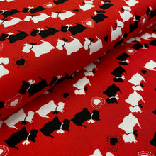 Load image into Gallery viewer, Scottie Chevron Red (Dotty for Scottie) by Kanvas Studio, sold by the half-yard
