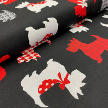 Load image into Gallery viewer, Sweet Scotties Black (Dotty for Scottie) by Kanvas Studio, sold by the half-yard
