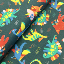 Load image into Gallery viewer, Super Dinos in Navy for Paintbrush Studio, sold by the half-yard
