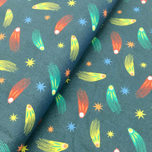 Load image into Gallery viewer, Super Dinos Stars in Navy for Paintbrush Studio, sold by the half-yard
