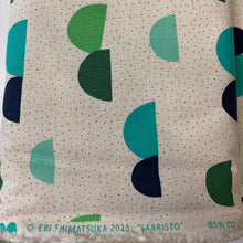 Load image into Gallery viewer, Pikku Saari, Dotted Domes on Natural, Heavy Weight Cotton/Linen Blend, by Kokka, sold by the half yard
