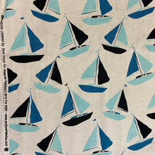 Load image into Gallery viewer, Tidal Wave, Sailboats on Natural, Heavy Weight Cotton/Linen Blend, by Andover, sold by the half yard
