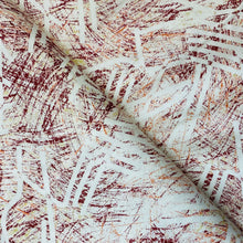 Load image into Gallery viewer, Keshiki, Dark Red and Yellow Scribbles on White, Heavy Weight Cotton, by Kokka, sold by the half yard
